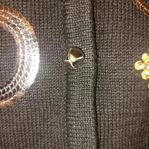 Sophia Jayne Ugly Christmas Sweater Vest Medium Black Sequins Faux Fur Snowman - Picture 8 of 10